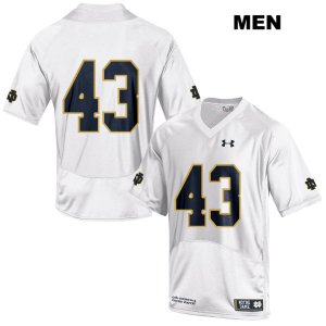 Notre Dame Fighting Irish Men's Greg Mailey #43 White Under Armour No Name Authentic Stitched College NCAA Football Jersey MLR3399BF